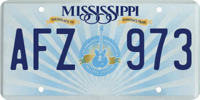 MS license plate AFZ973