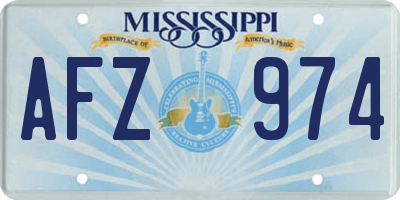 MS license plate AFZ974