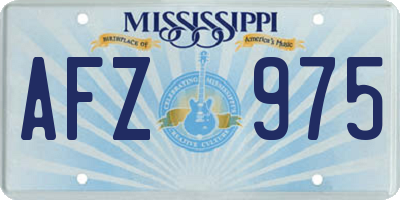 MS license plate AFZ975
