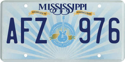 MS license plate AFZ976