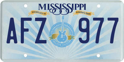 MS license plate AFZ977