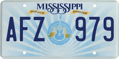 MS license plate AFZ979