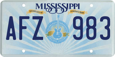 MS license plate AFZ983