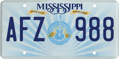 MS license plate AFZ988