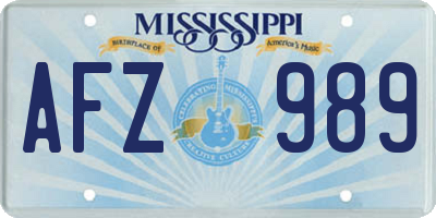 MS license plate AFZ989