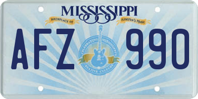 MS license plate AFZ990