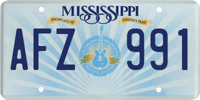 MS license plate AFZ991