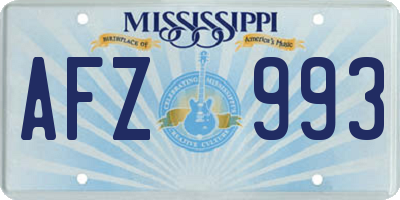 MS license plate AFZ993