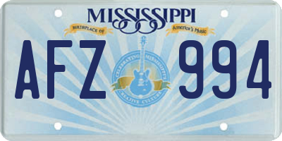 MS license plate AFZ994