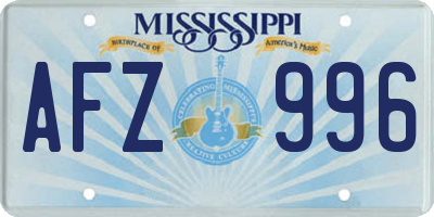 MS license plate AFZ996