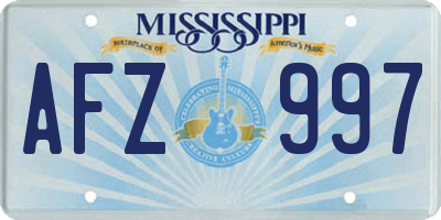 MS license plate AFZ997