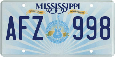 MS license plate AFZ998