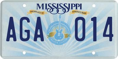 MS license plate AGA014
