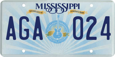 MS license plate AGA024