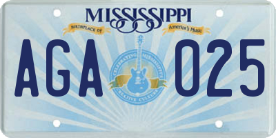 MS license plate AGA025
