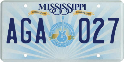MS license plate AGA027