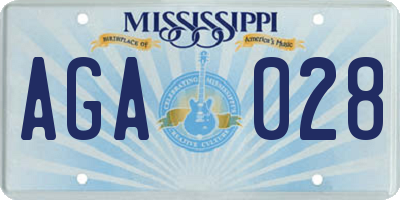 MS license plate AGA028