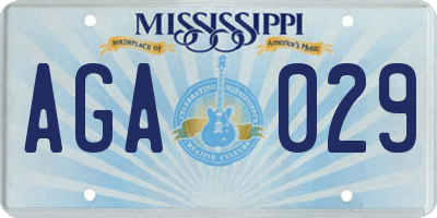 MS license plate AGA029