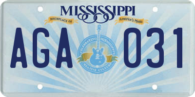 MS license plate AGA031