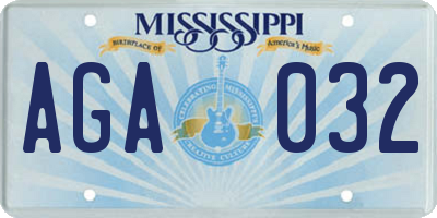 MS license plate AGA032