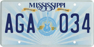 MS license plate AGA034