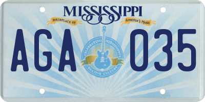 MS license plate AGA035
