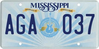 MS license plate AGA037