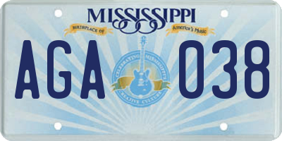 MS license plate AGA038