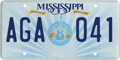 MS license plate AGA041