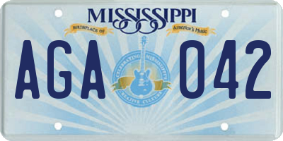 MS license plate AGA042