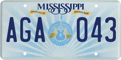 MS license plate AGA043