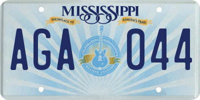 MS license plate AGA044