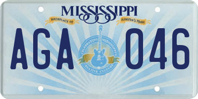 MS license plate AGA046