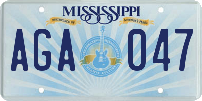 MS license plate AGA047
