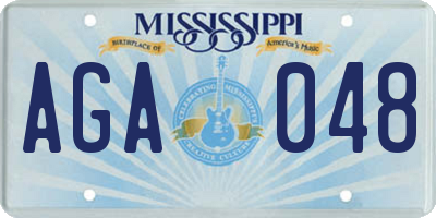 MS license plate AGA048