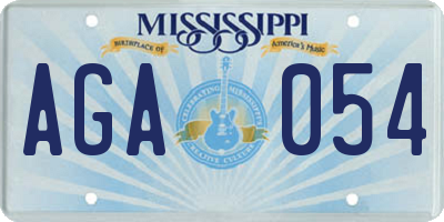 MS license plate AGA054