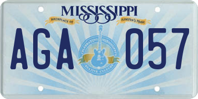 MS license plate AGA057