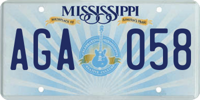 MS license plate AGA058