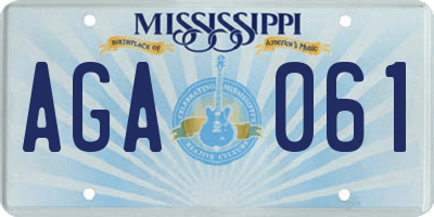 MS license plate AGA061