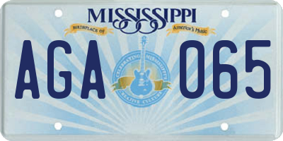 MS license plate AGA065