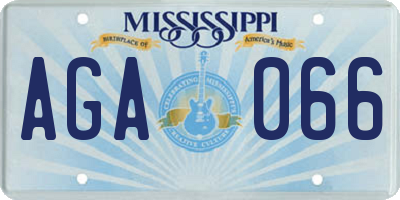 MS license plate AGA066