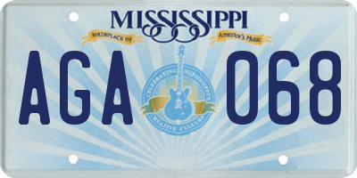 MS license plate AGA068