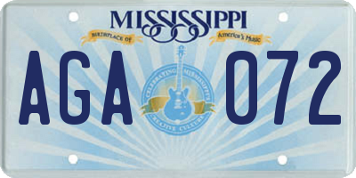 MS license plate AGA072