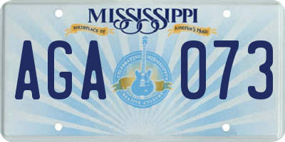 MS license plate AGA073
