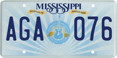 MS license plate AGA076