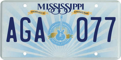 MS license plate AGA077