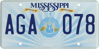 MS license plate AGA078