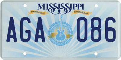 MS license plate AGA086