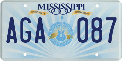 MS license plate AGA087