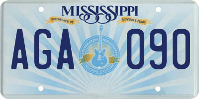 MS license plate AGA090